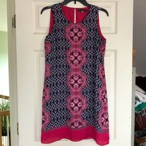 Women’s pink/navy patterned sundress Size 4